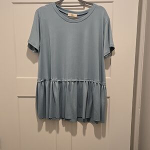 Women's Light Green Ruffled Top